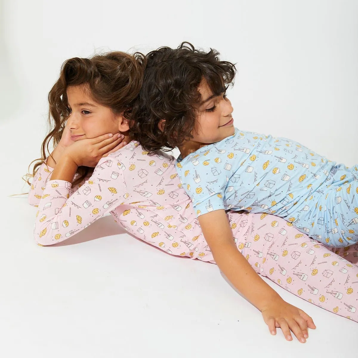 Milk & Cookies Pink Bamboo Kids Pajamas