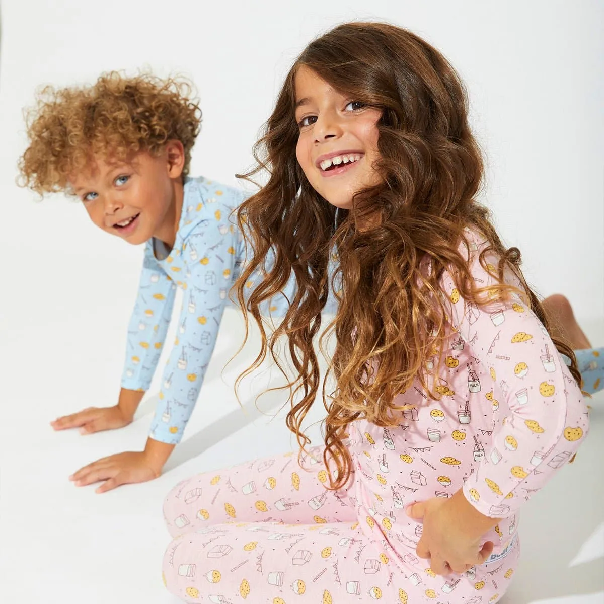 Milk & Cookies Pink Bamboo Kids Pajamas