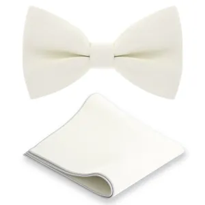 Milk Bow Tie with Handkerchief Set