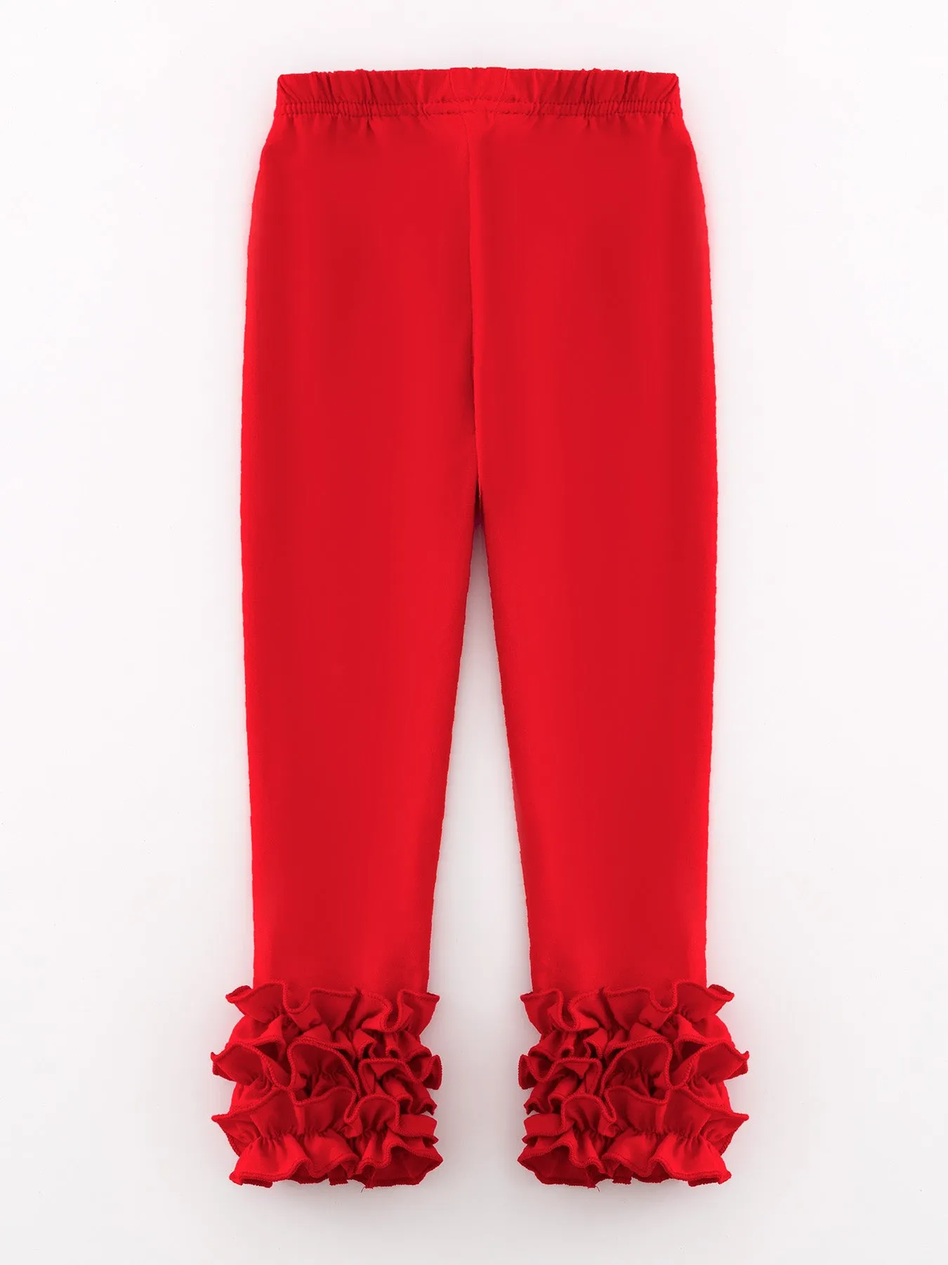 Milk Silk Ruffled Solid Color Pants