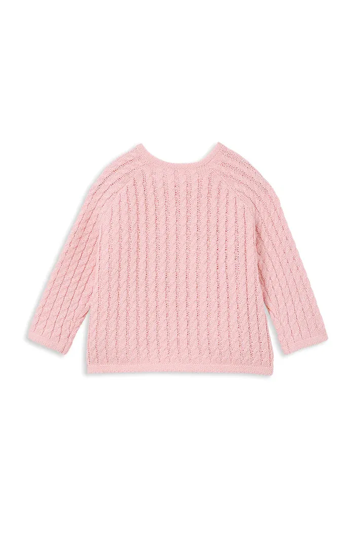 MILKY Powder Pink Knit Cardigan