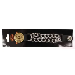 Milwaukee Leather 12 Gauge Shell Medallion Vest Extender - Double Chrome Chains Genuine Leather 6.5" Extension MLA1025-Single