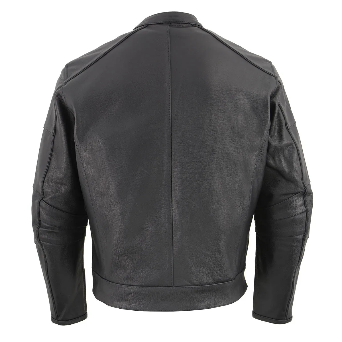 Milwaukee Leather MLM1507 Men's Black ‘Super-Clean’ Sport Style Biker Jacket