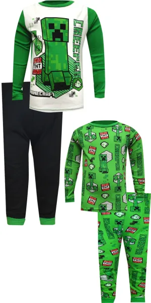 Minecraft Classic Creeper 4 Piece Cotton Pajamas