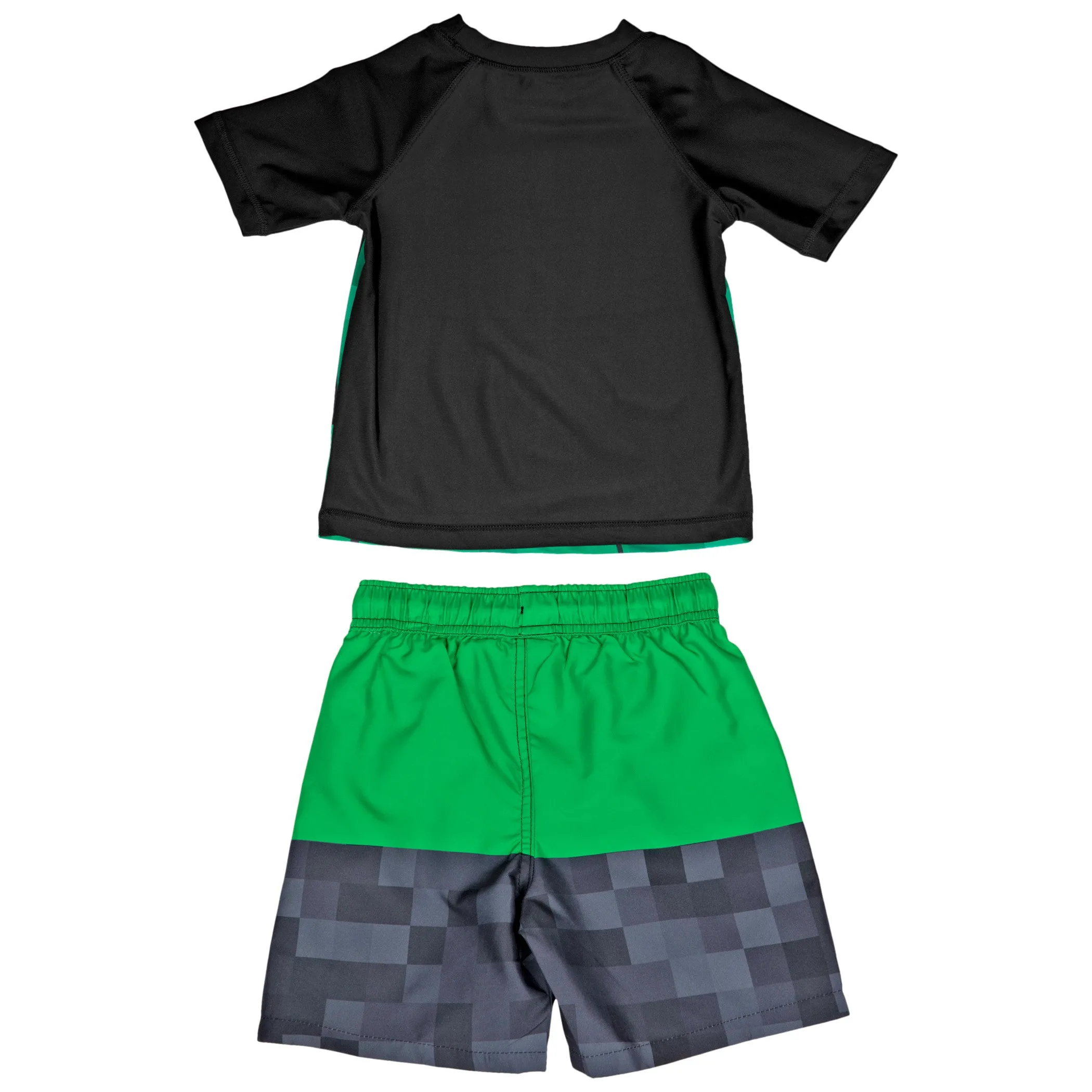 Minecraft Creeper and Symbol Youth Swimshorts & Rashguard Set