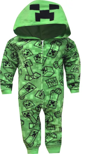 Minecraft Creeper Blanket Sleeper Pajama with Hood