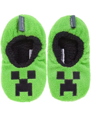 Minecraft Creeper Boy's Slipper Socks