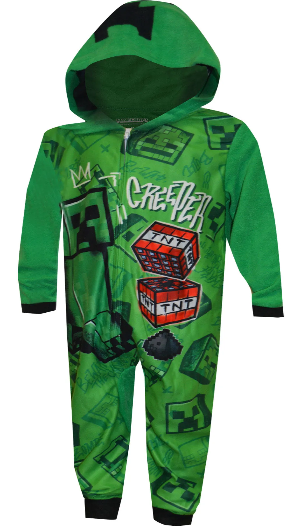 Minecraft Creeper Hooded Blanket Sleeper Pajama