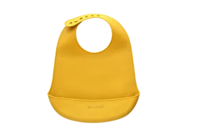 Mini & Toi - Bavette en Silicone - Jaune Ocre|| Mini & Toi - Silicone Bib - Yellow Ochre