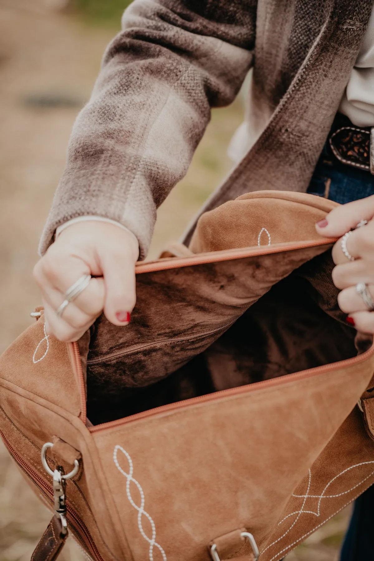 Mini Boot Stitch Tan Duffle Bag