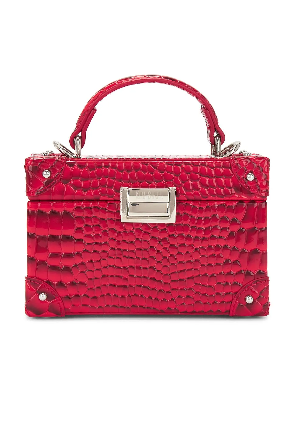 Mini BOX BAG IN RED CROC