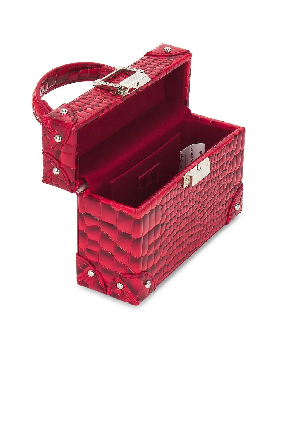 Mini BOX BAG IN RED CROC