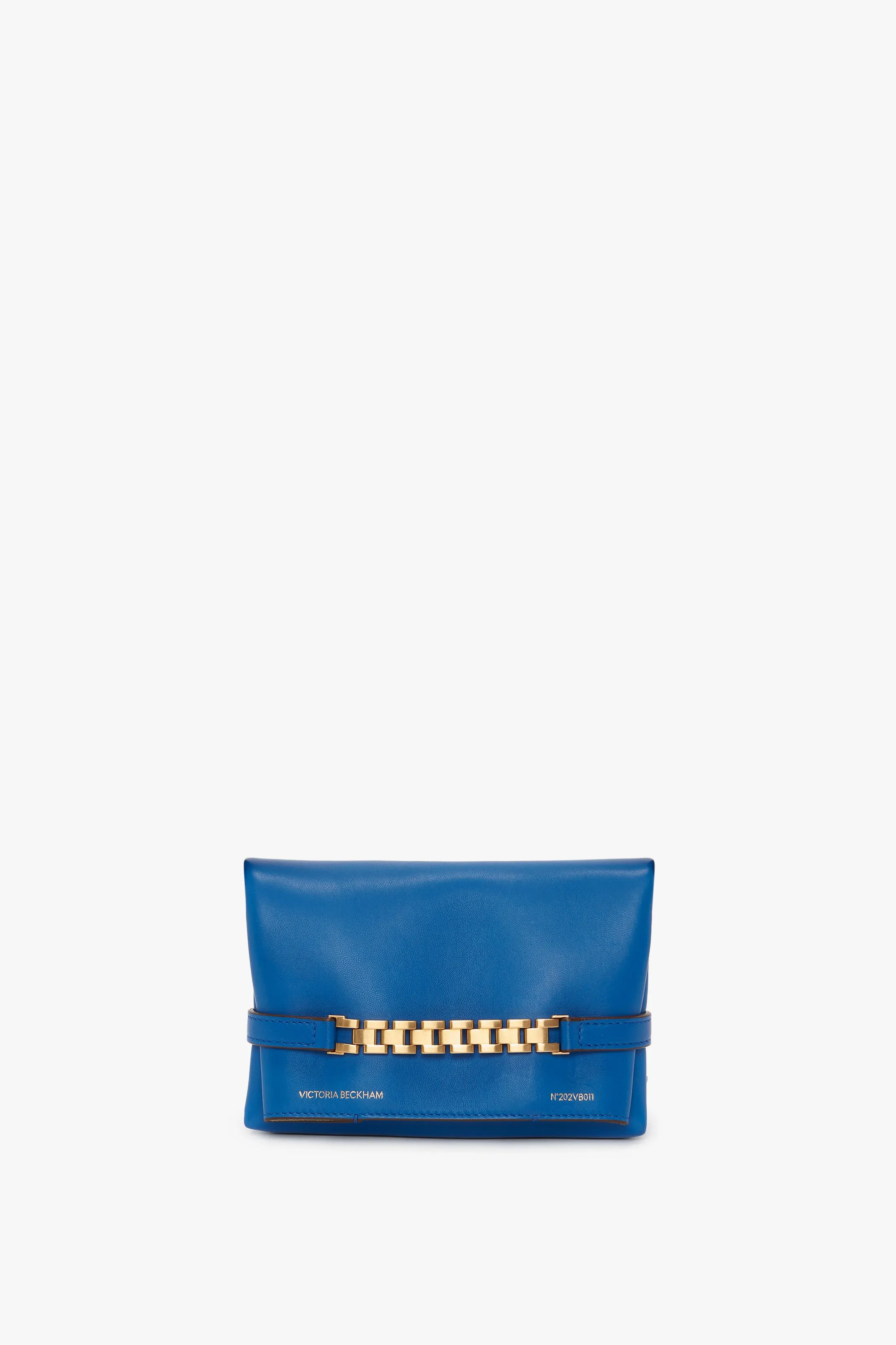 Mini Chain Pouch Bag With Long Strap In Sapphire Blue