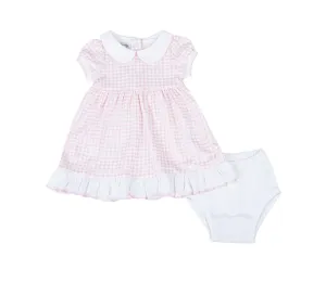 Mini Checks Collar Dress with Bloomers