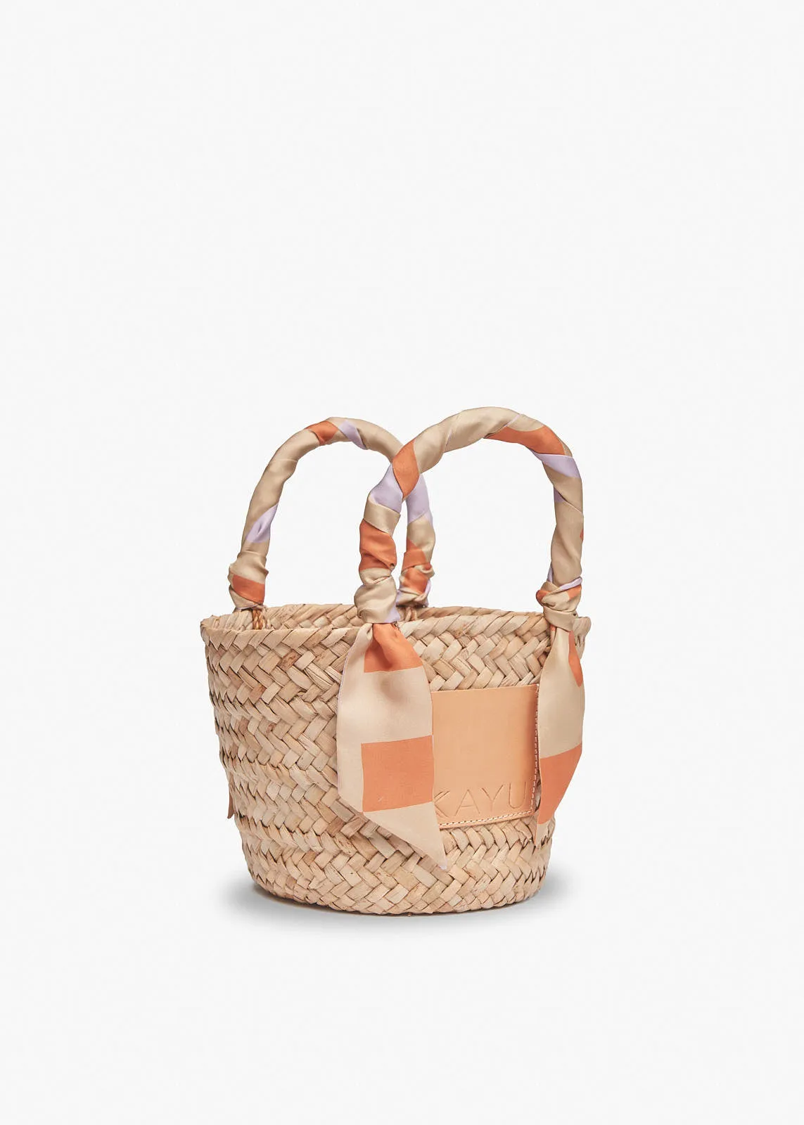 Mini Clementine Straw Scarf Tote Bag