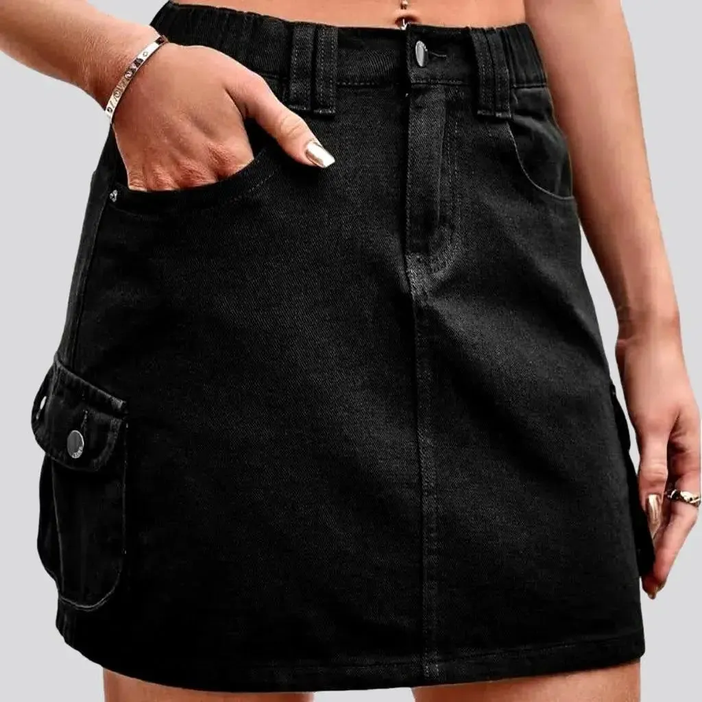 Mini color denim skirt
 for ladies