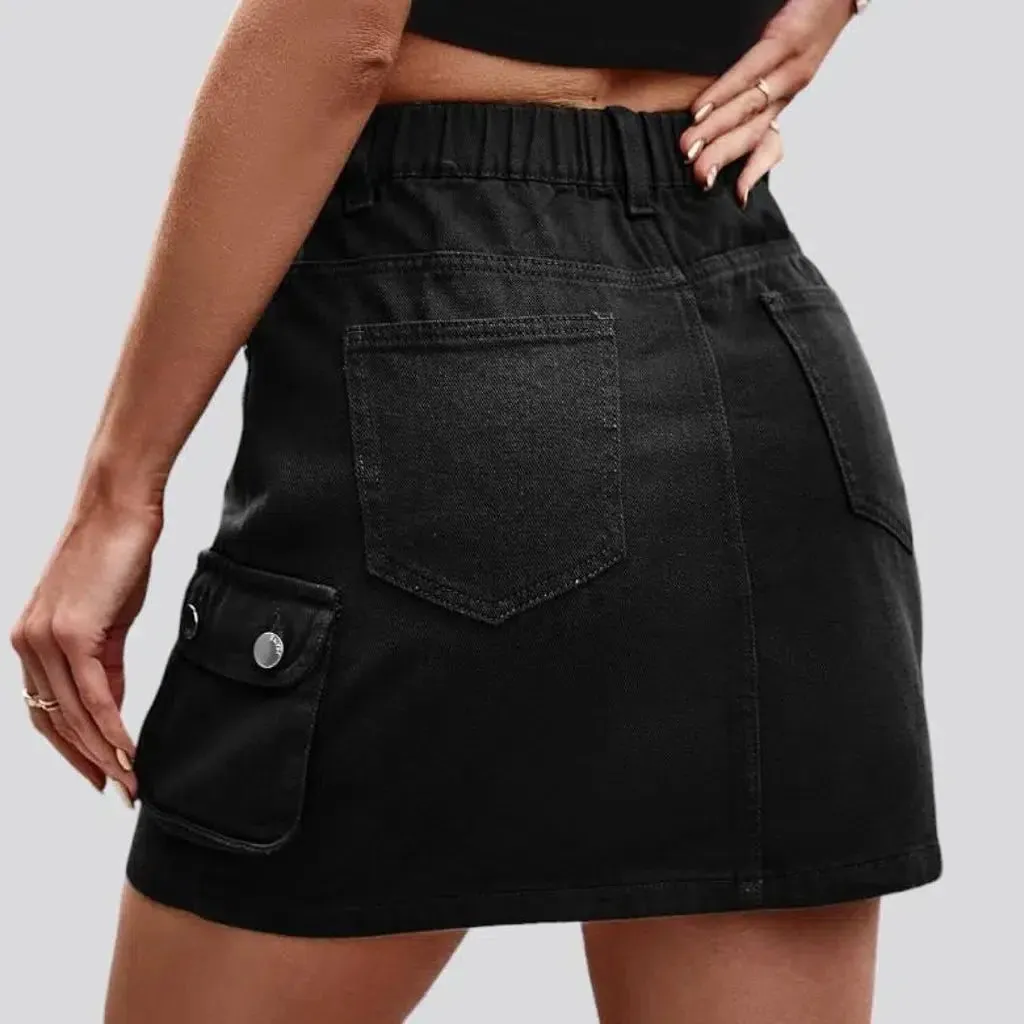 Mini color denim skirt
 for ladies