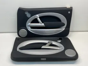 Mini Cooper Door Panels Panther Black w/ Silver Trim Non-H/K 02-04 R50 R53