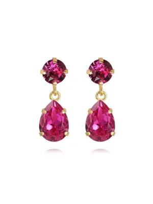 Mini drop earrings - fuchsia