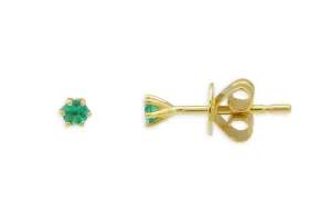 Mini Earrings 14kt Gold 6 Prongs Gemstones Studs