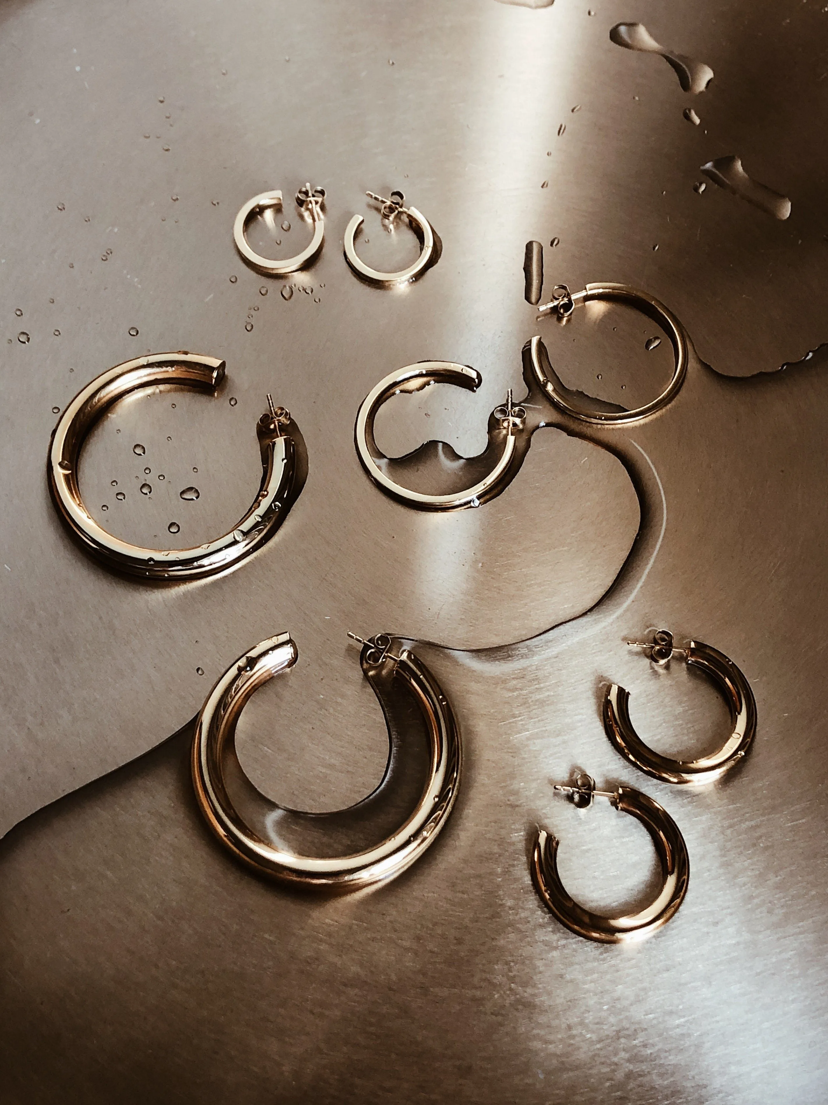 Mini Gold Hollow Hoops