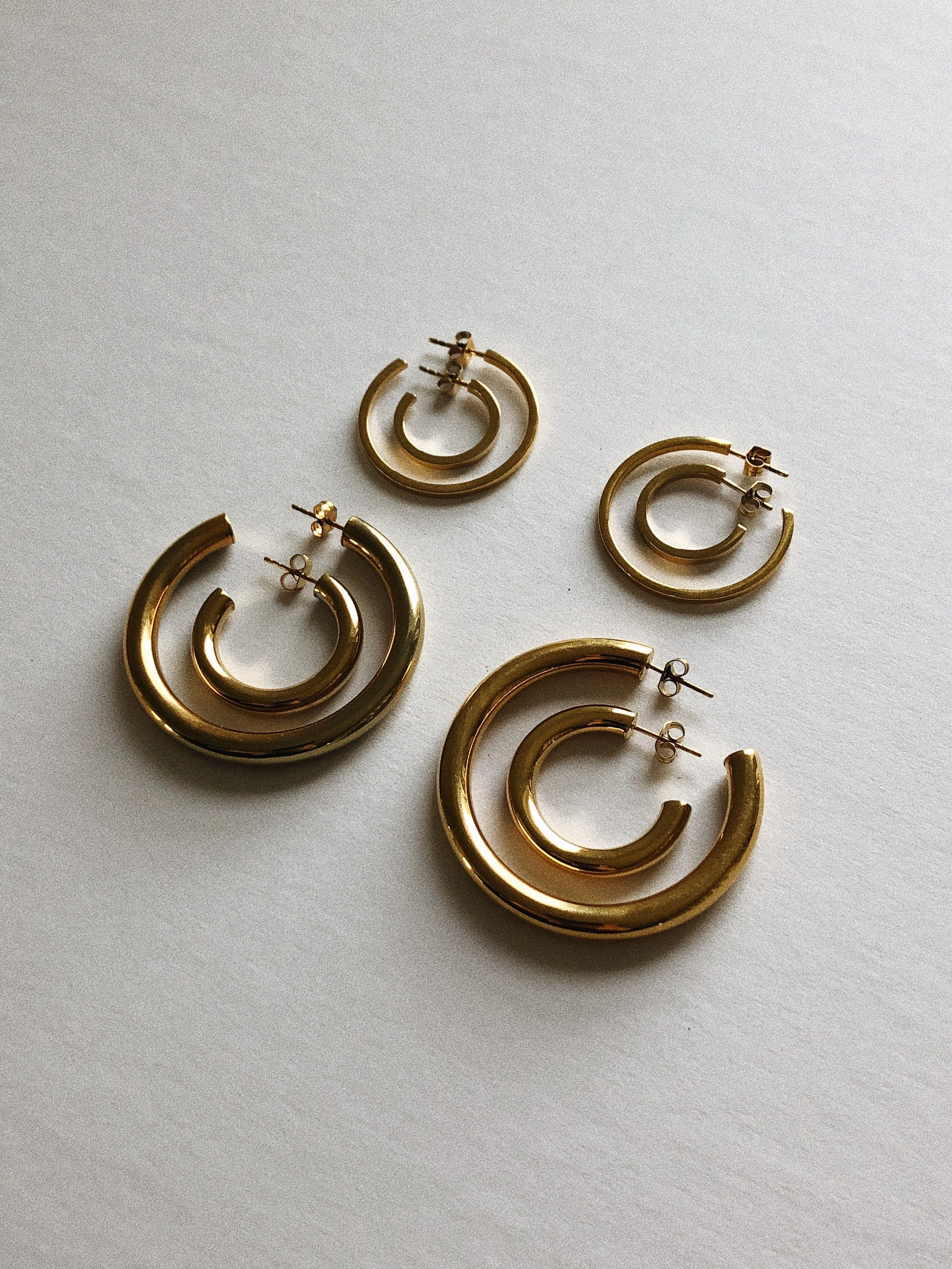 Mini Gold Hollow Hoops