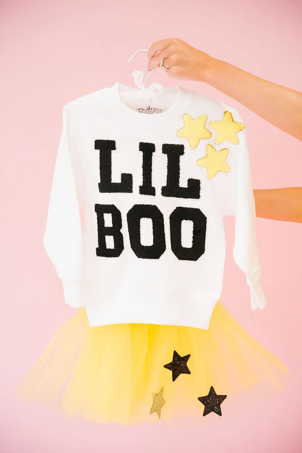 MINI KIDS LIL BOO STAR WHITE PULLOVER