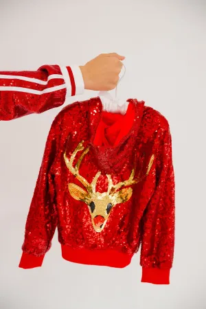 MINI KIDS RUDOLPH RED SEQUIN JACKET