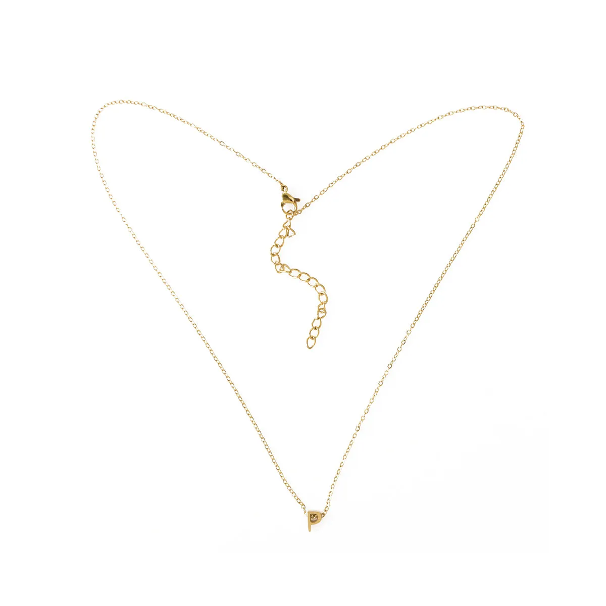 Mini Letter Necklace, Gold