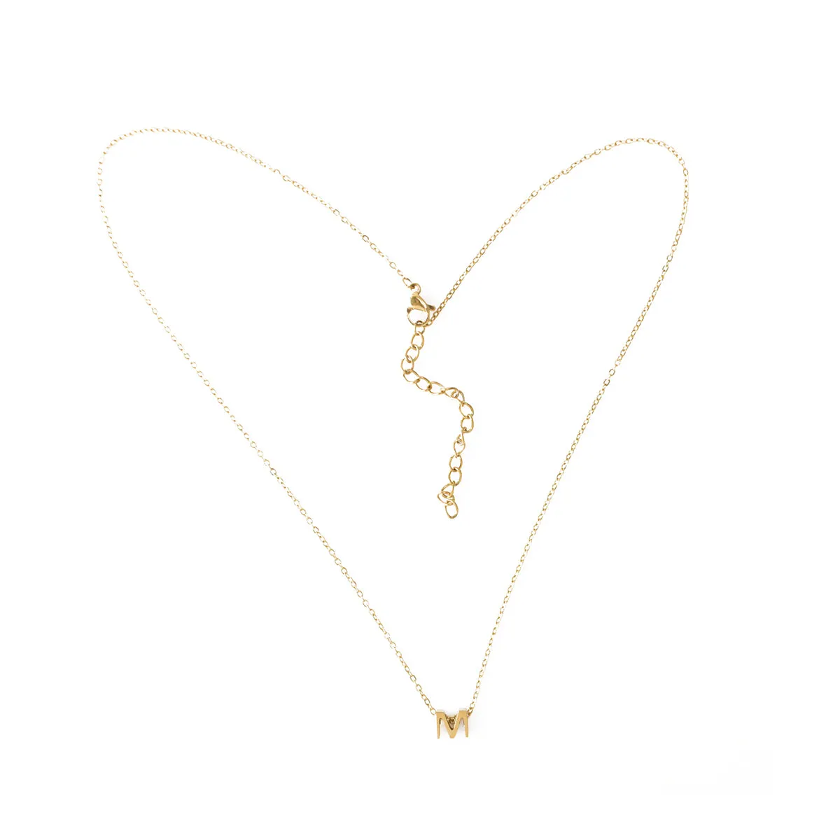 Mini Letter Necklace, Gold