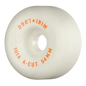 Mini Logo Skateboard Wheels A-cut "2" 54mm 101A White 4pk