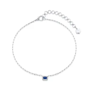 MINI ME DIAMOND & BLUE SAPPHIRE HALO DROP NECKLACE