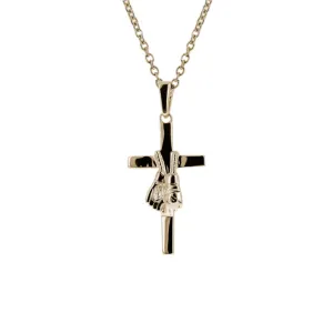 Mini MMA Glove Cross Necklace | Gold