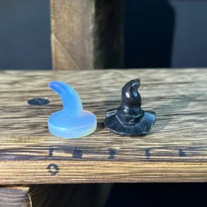 Mini Obsidian and Opalite carvings - Halloween Carvings