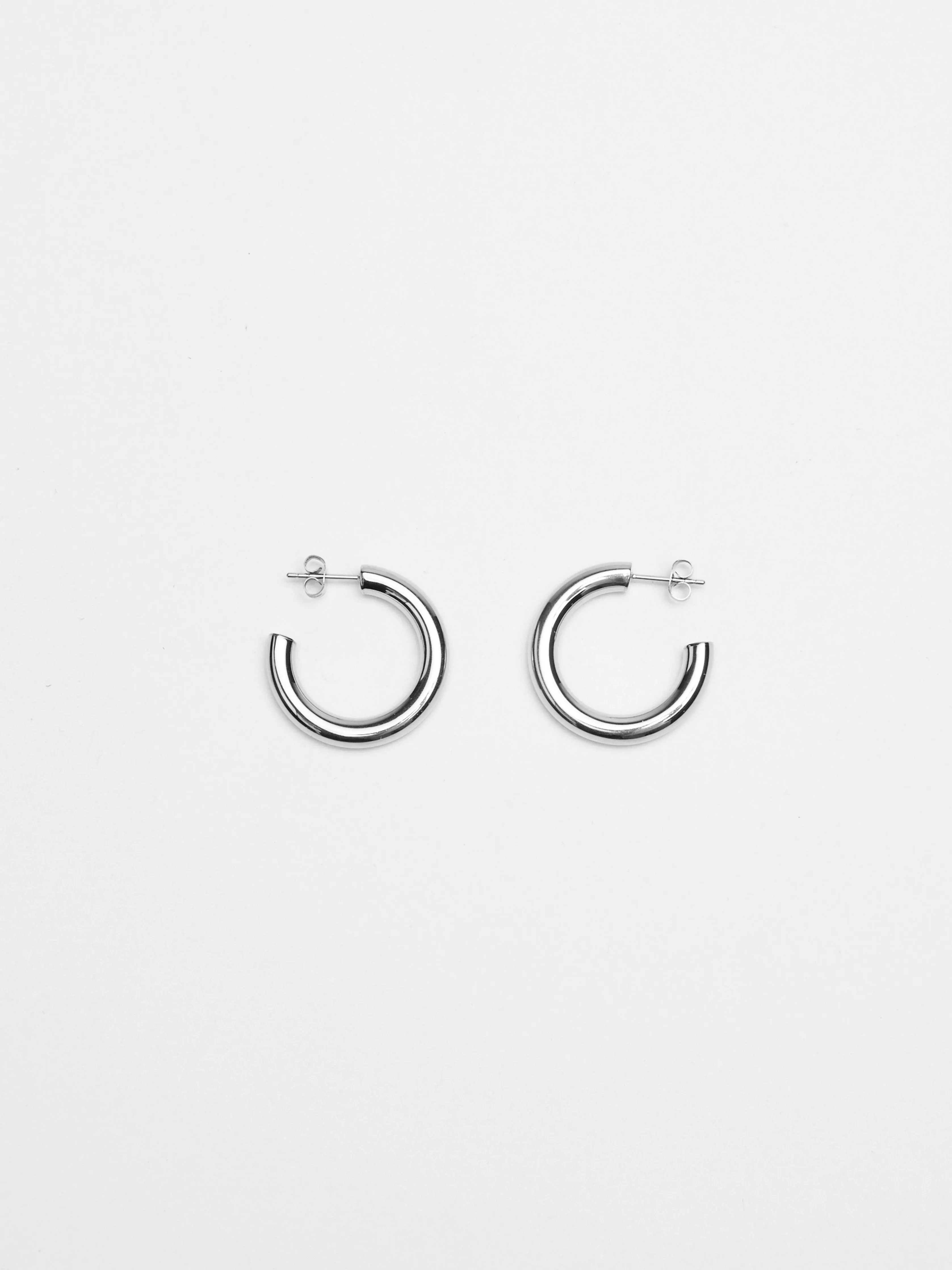 Mini Silver Hollow Hoops