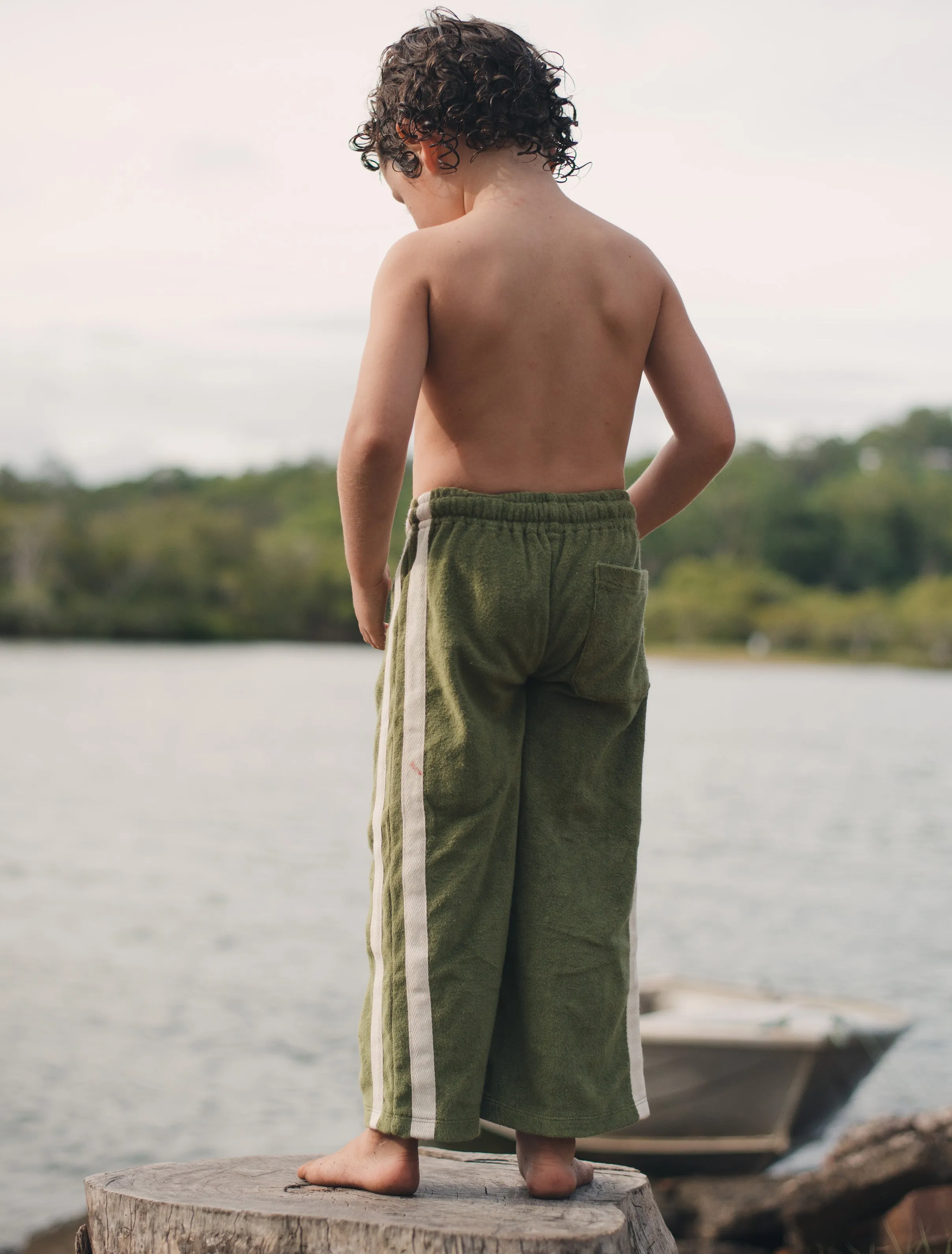 Mini Terry Pant in Olive