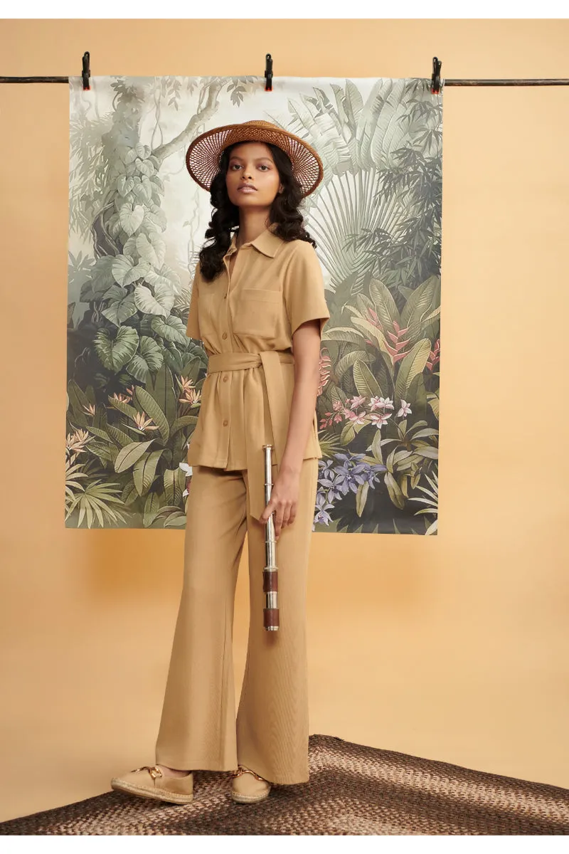 Mini Waffle Brown Safari Suit