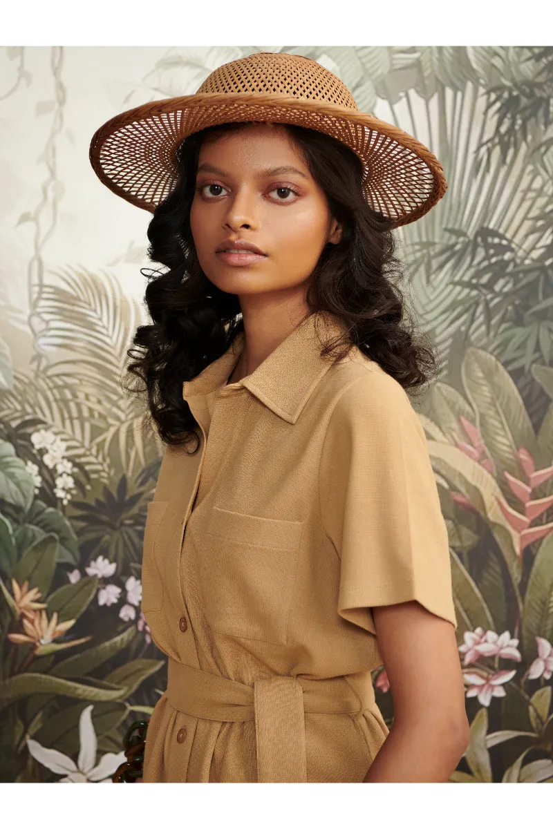 Mini Waffle Brown Safari Suit