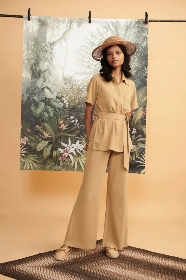 Mini Waffle Brown Safari Suit