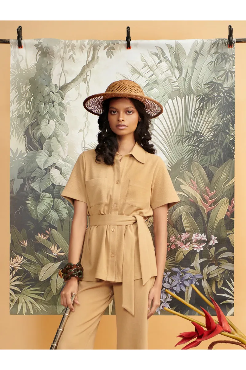 Mini Waffle Brown Safari Suit