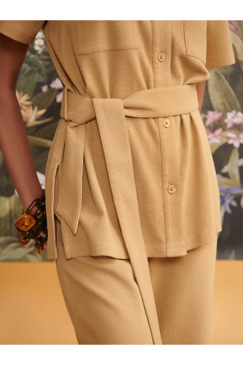 Mini Waffle Brown Safari Suit