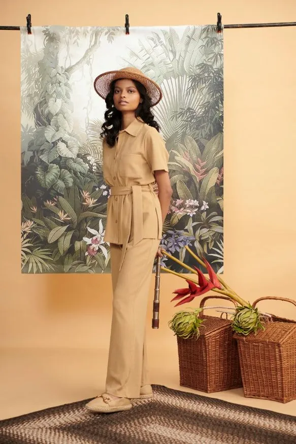 Mini Waffle Brown Safari Suit