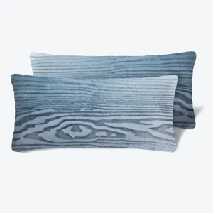 Mini Woodgrain Velvet Pillow Dusk Set of 2