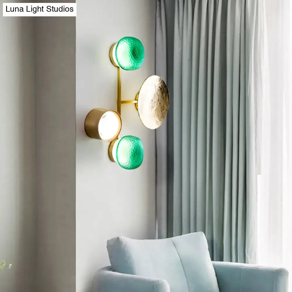 Minimalist Brass Orbit Wall Sconce - 10"/12.5"/17" Wide Light Fixture with White Light