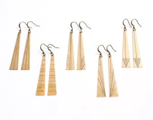 Minimalist Earrings - Brass Earring - Light Weight Earring - Triangle Earring - Long Earring - Dangle Earring - Geometric Earrings - Linear