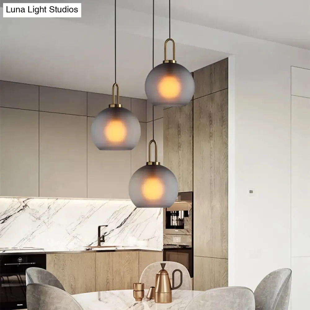 Minimalist Globe Pendant Ceiling Light for Dining Room with Glass Shade