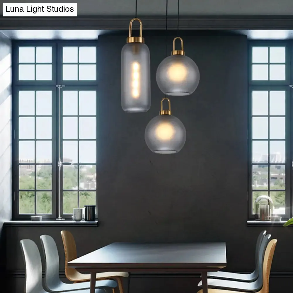 Minimalist Globe Pendant Ceiling Light for Dining Room with Glass Shade