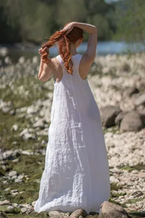 Minimalist Long Linen Dress