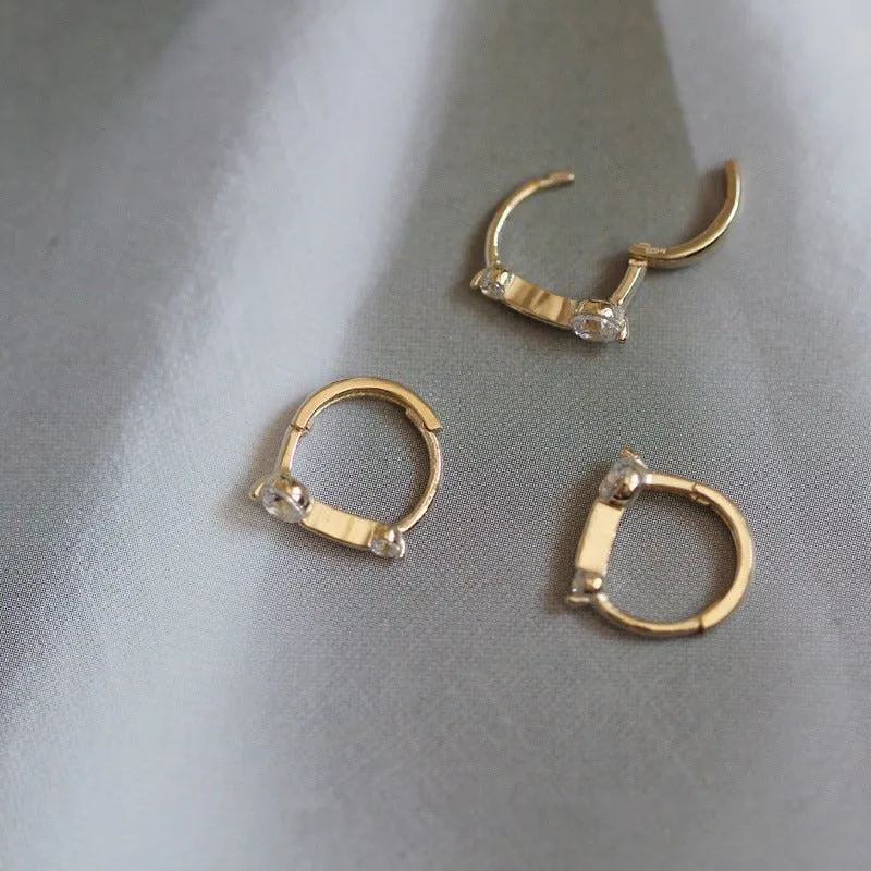 Minimalist Sparkling Zircon Adorned U-shaped Clip-On Earrings