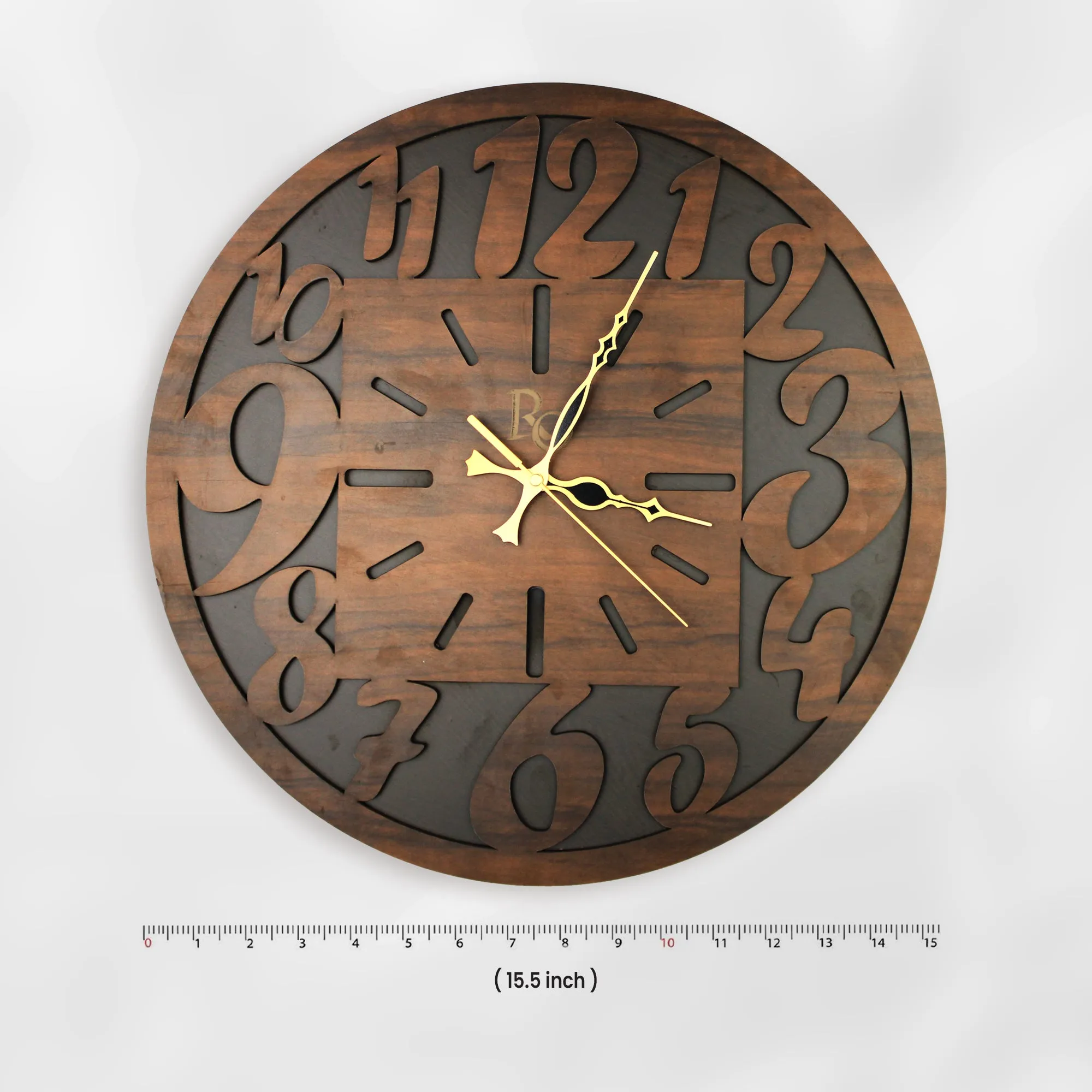 Minimalist Wooden Wall Clock with Bold Numerals